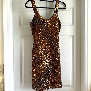 SCALA Brown Sequin Cocktail Dress